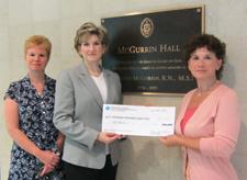 Pictured recently at the check presentation in McGurrin Hall at The University of Scranton, are, from left, Meg Hambrose, director of corporate and foundation relations, The University of Scranton; Cynthia A. Yevich, executive director, The Blue Ribbon Foundation of Blue Cross of Northeastern Pennsylvania; and Andrea Mantione, director of the Leahy Community Health and Family Center at The University of Scranton.